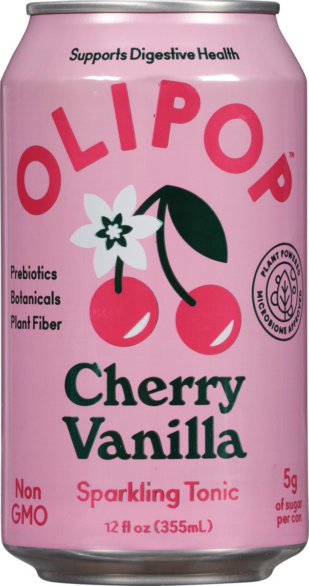 slide 2 of 9, Olipop Cherry Vanilla Sparkling Tonic, 12 fl oz
