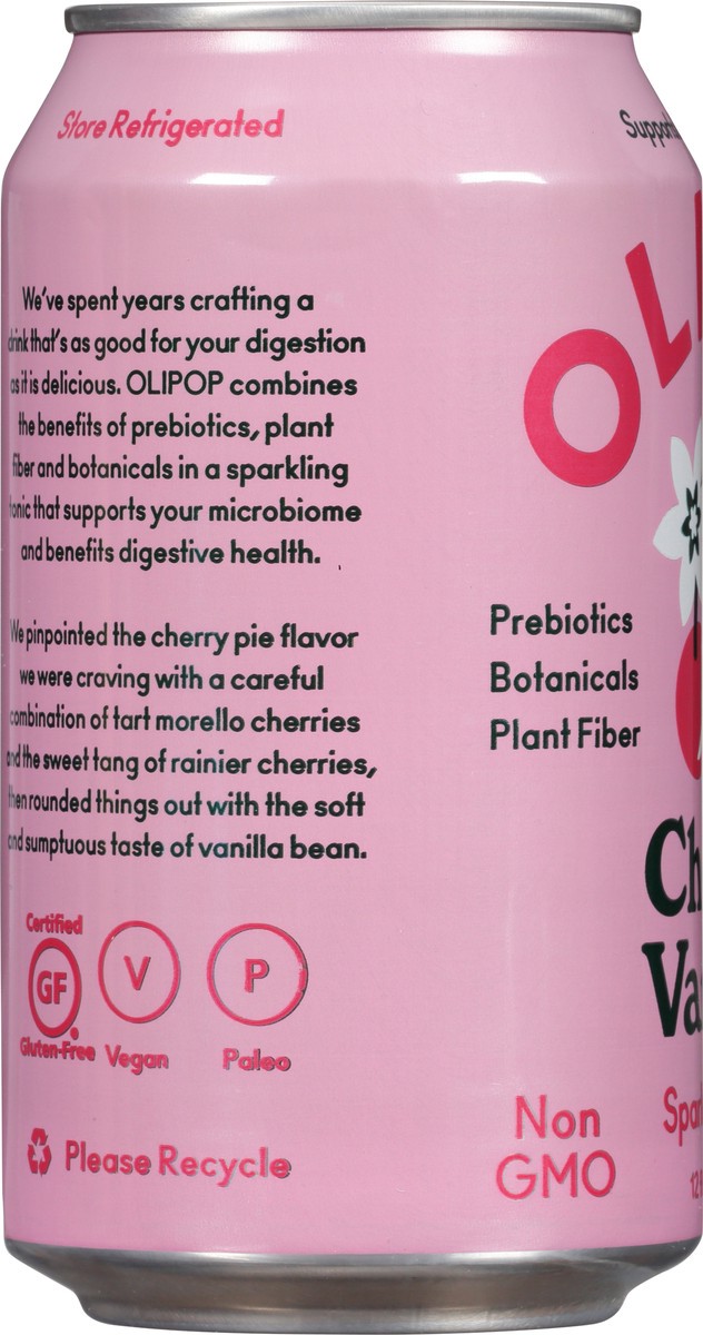 slide 3 of 9, Olipop Cherry Vanilla Sparkling Tonic, 12 fl oz