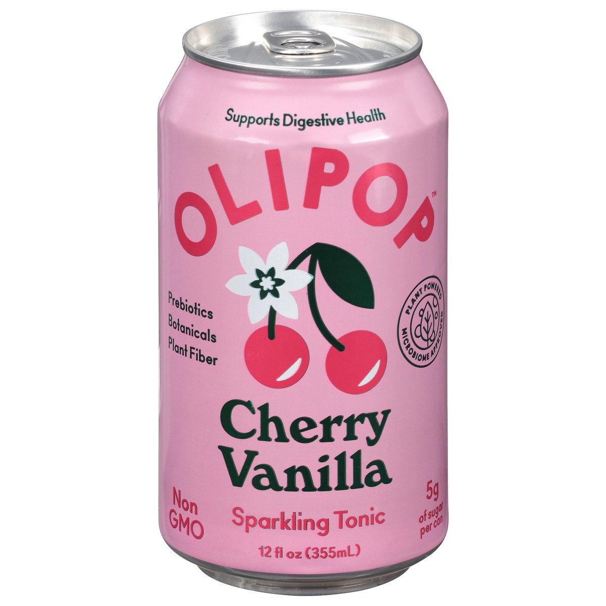 slide 1 of 9, Olipop Cherry Vanilla Sparkling Tonic, 12 fl oz