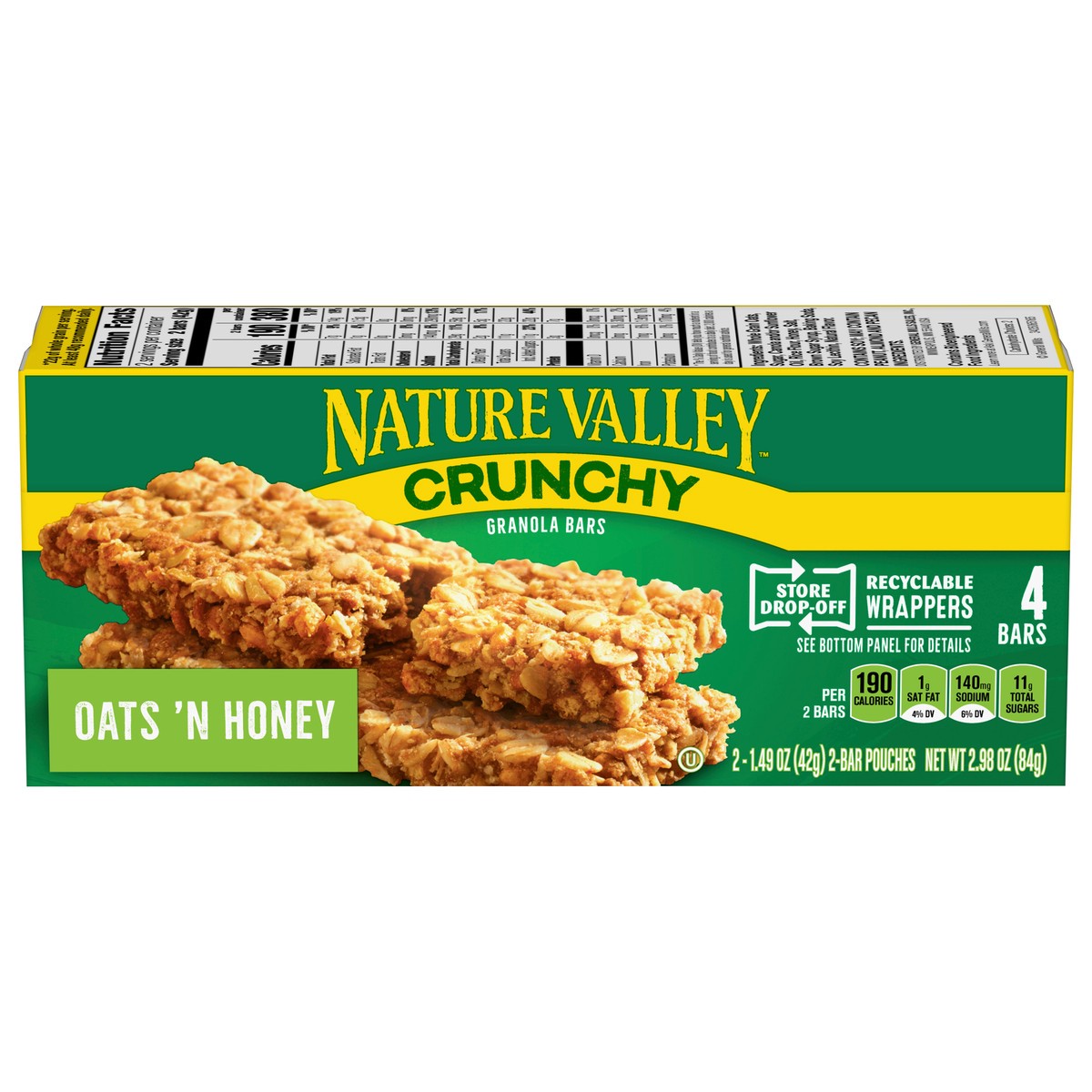 slide 2 of 14, Nature Valley(tm) Oats 'n Honey Crunchy Granola Bar, 4 ct; 1.49 oz