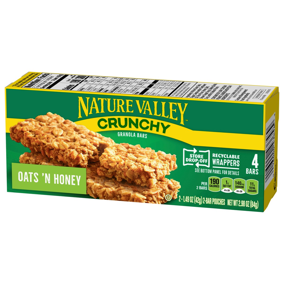 slide 14 of 14, Nature Valley(tm) Oats 'n Honey Crunchy Granola Bar, 4 ct; 1.49 oz