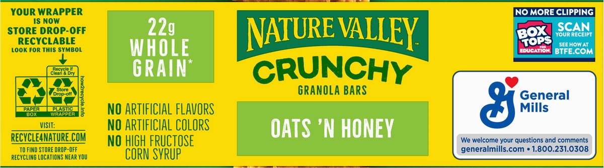 slide 5 of 14, Nature Valley(tm) Oats 'n Honey Crunchy Granola Bar, 4 ct; 1.49 oz