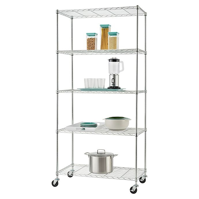 Trinity EcoStorage 5Tier Wire Shelving Rack with Wheels Chrome 1 ct Shipt