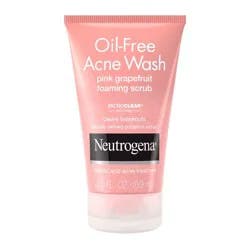 Neutrogena Oil Free Pink Grapefruit Acne Face Wash with Vitamin C - 2 fl oz: Exfoliating, Anti-Acne, For Normal & Combination Skin