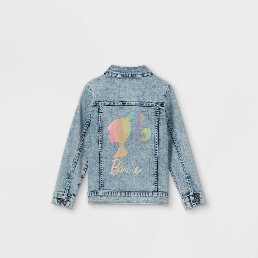 slide 2 of 2, Mattel Girls' Barbie Denim Jacket - Blue XL, 1 ct
