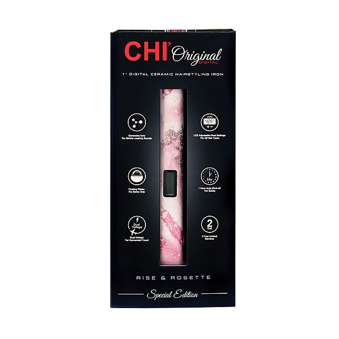 slide 2 of 5, CHI Original Digital Ceramic Hairstyling Iron - Rose, 1 in