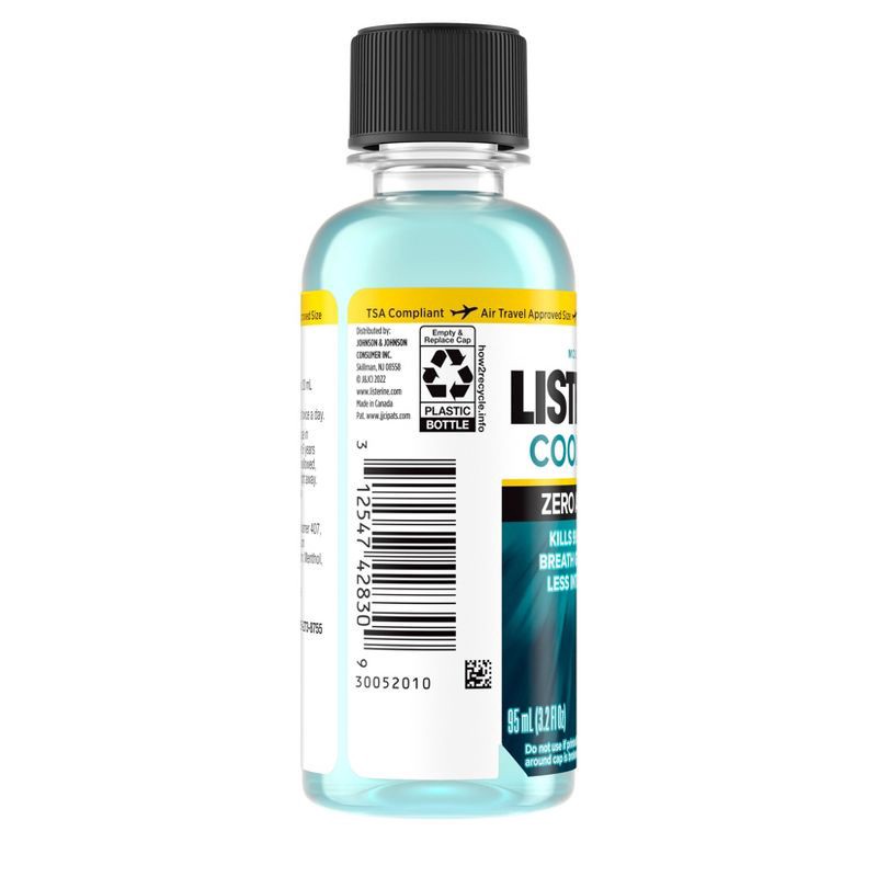 slide 6 of 6, Listerine Coolmint Zero Alcohol Mouthwash, Trial size - Trial Size - 3.2oz, 3.2 oz