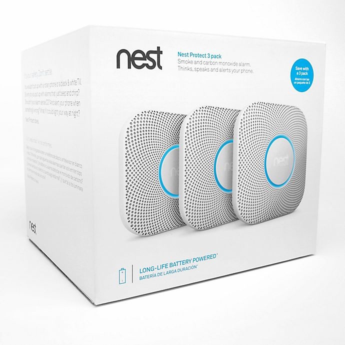 slide 2 of 6, Google Nest Protect Battery Smoke and Carbon Monoxide Alarms, 3 ct