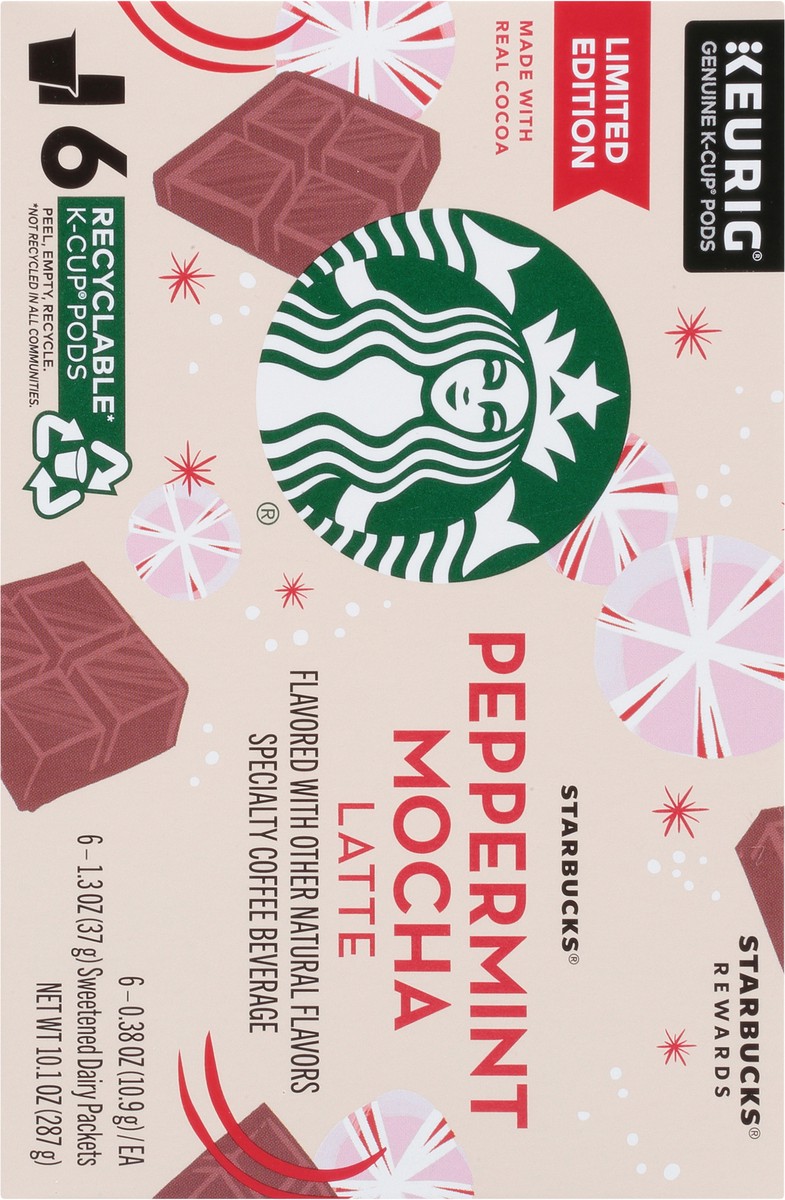 slide 8 of 12, Starbucks Peppermint Mocha Caffé Latte K-Cup Pods & Flavor Packets - 10.1 oz, 10.1 oz