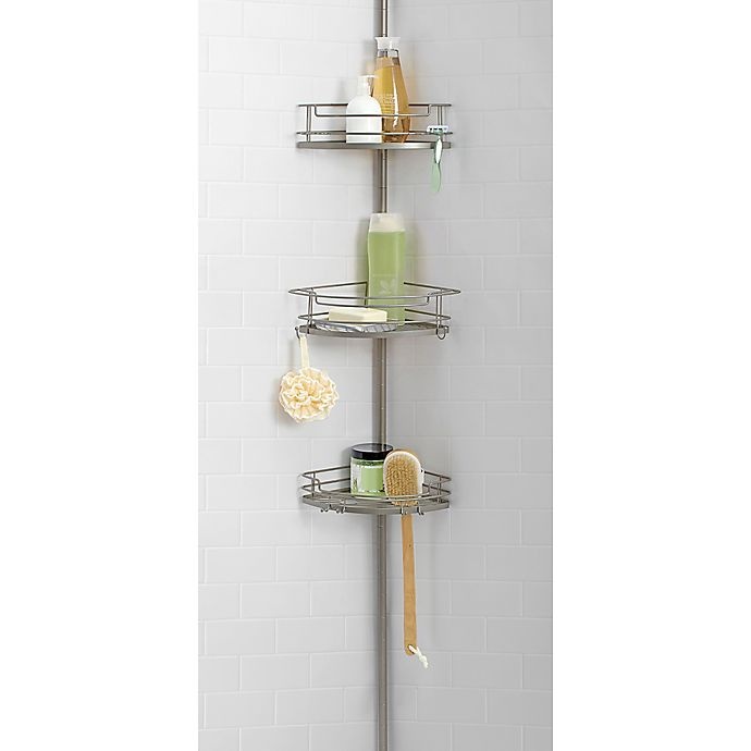 slide 3 of 3, ORG 3-Tier Pole Caddy - Matte Nickel, 1 ct