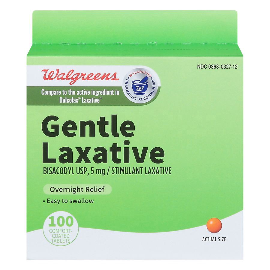 slide 1 of 5, Walgreens Overnight Relief Gentle Laxative Tablets, 100 ct