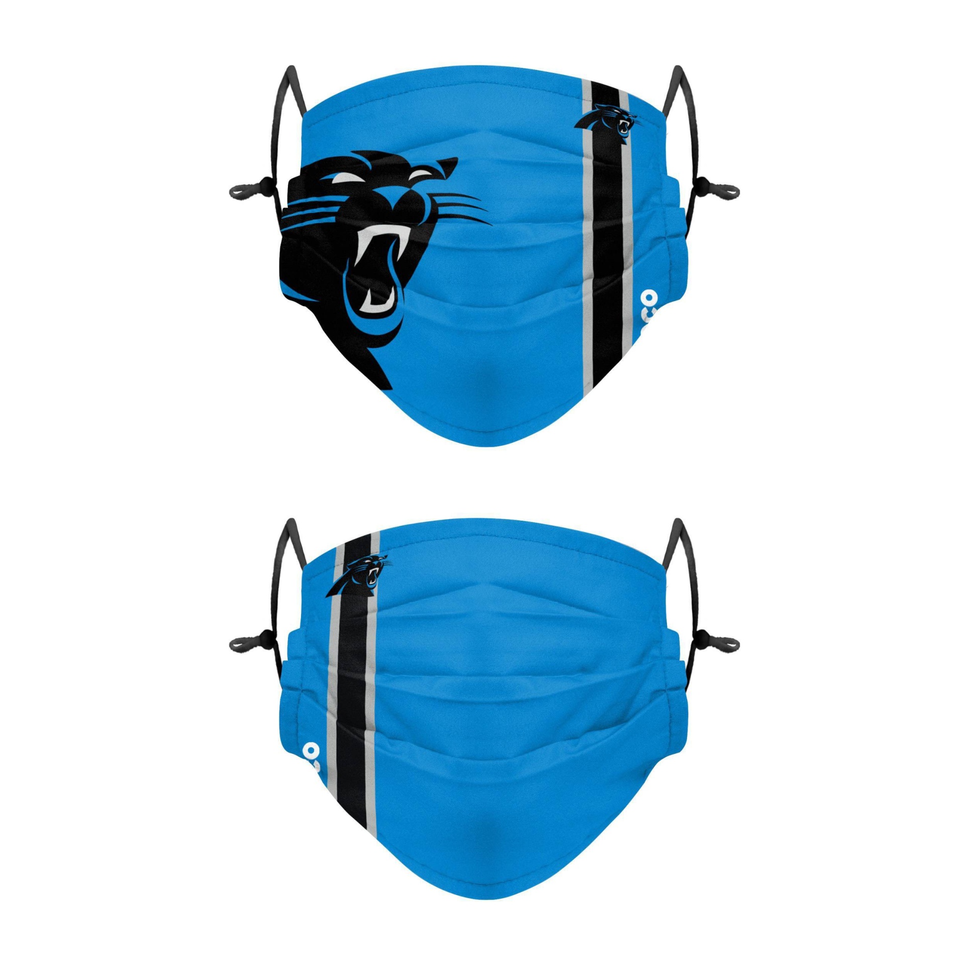 slide 1 of 1, NFL Carolina Panthers Adult Gameday Adjustable Face Covering, 2 ct