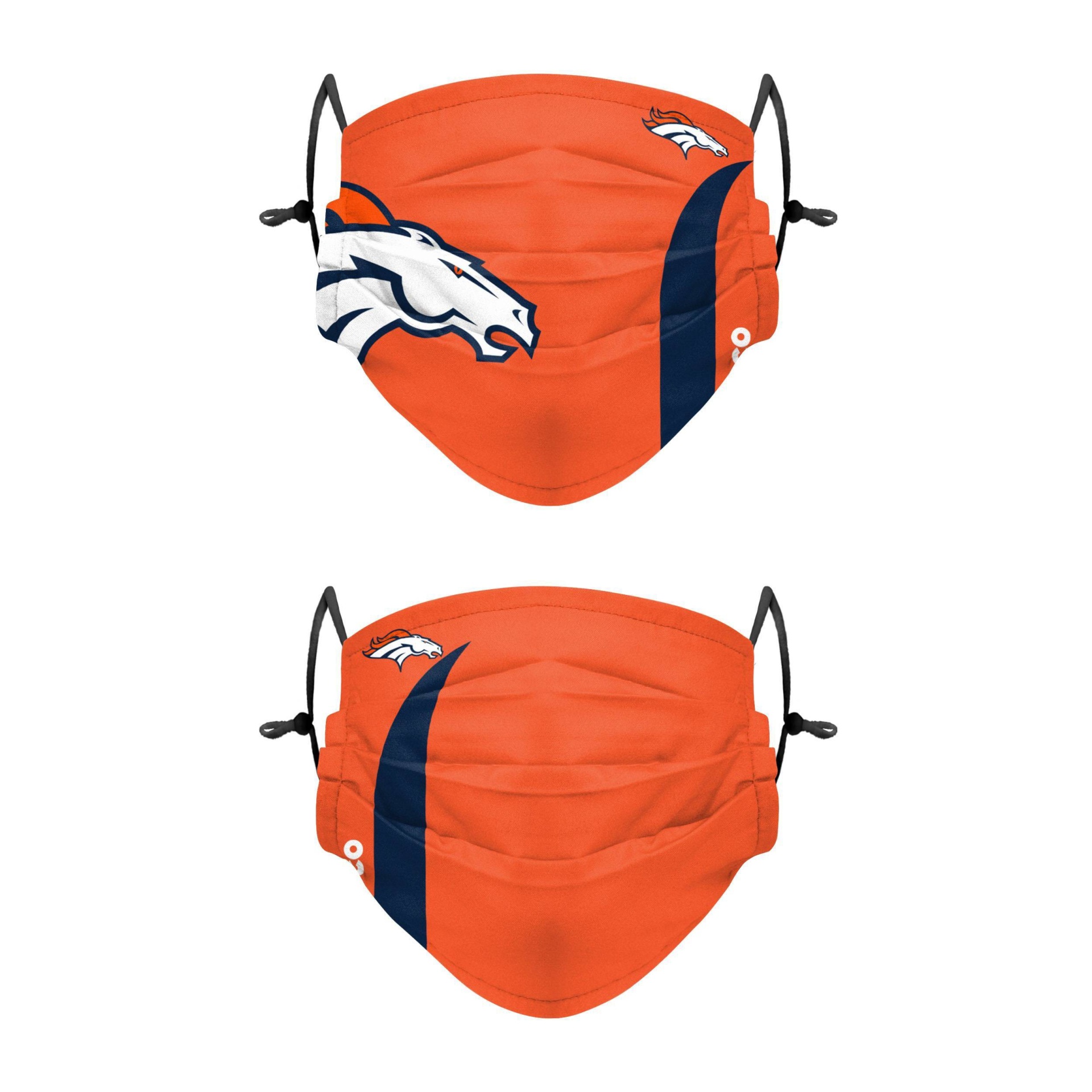 slide 1 of 1, NFL Denver Broncos Adult Gameday Adjustable Face Covering, 2 ct