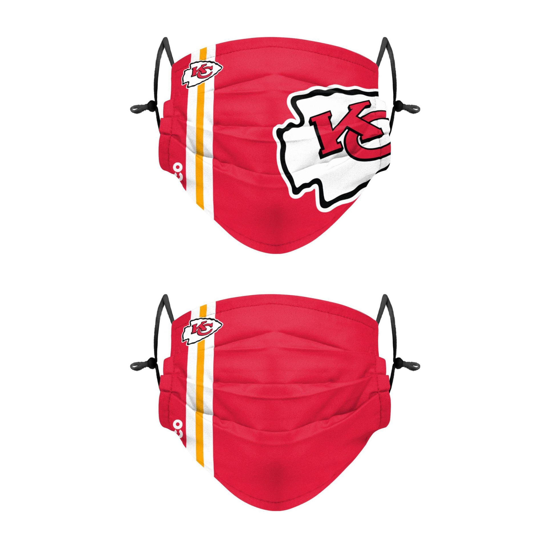 slide 1 of 1, NFL Kansas City Chiefs Adult Gameday Adjustable Face Covering, 2 ct