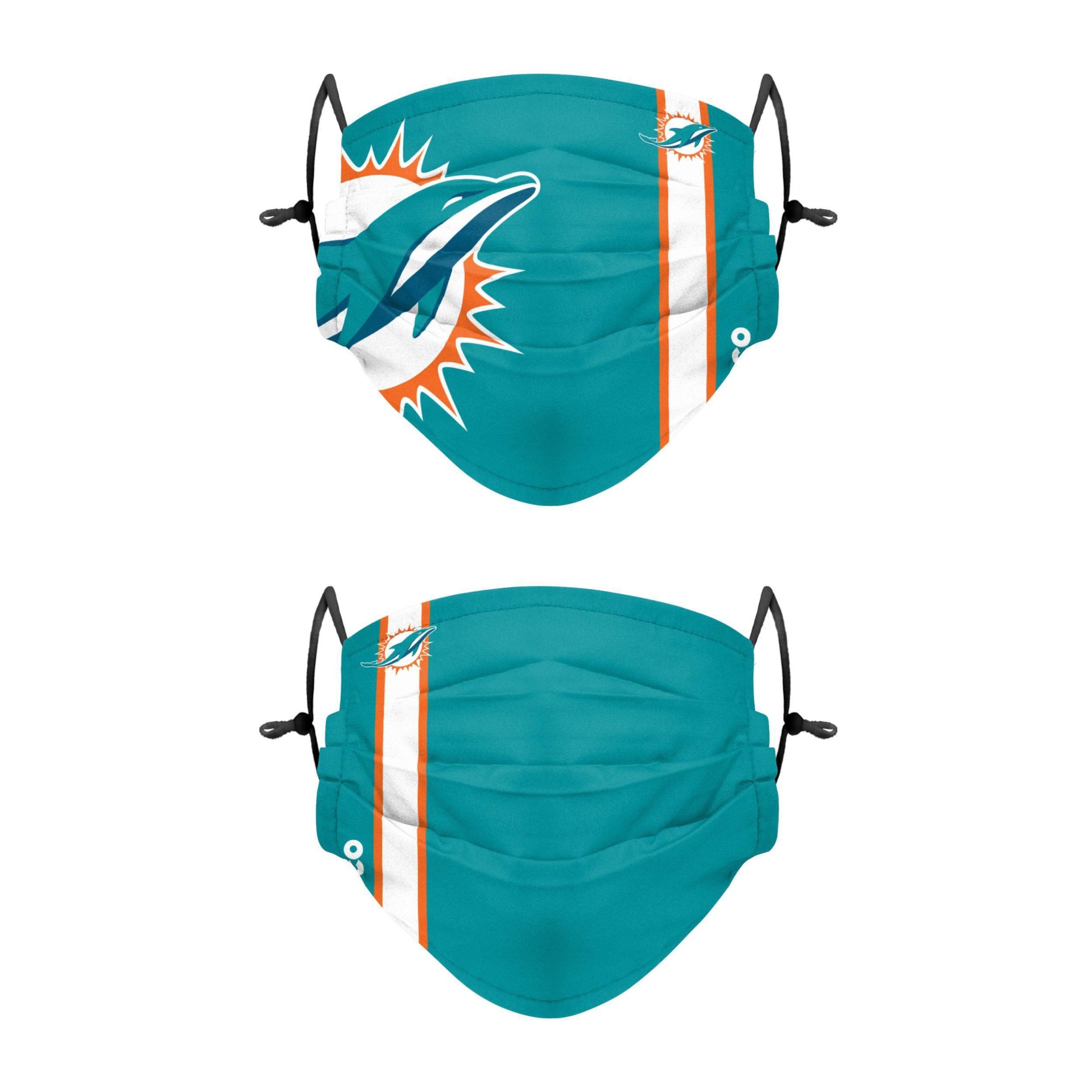 slide 1 of 1, NFL Miami Dolphins Adult Gameday Adjustable Face Covering, 2 ct