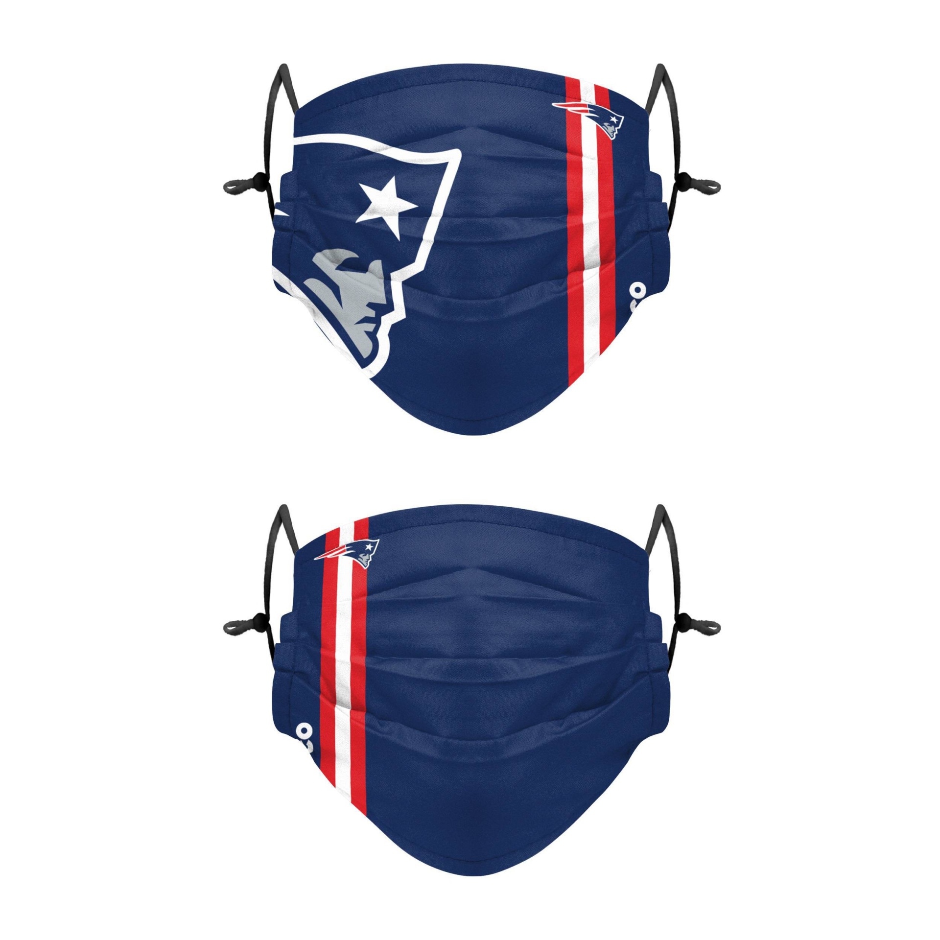 slide 1 of 1, NFL New England Patriots Adult Gameday Adjustable Face Covering, 2 ct