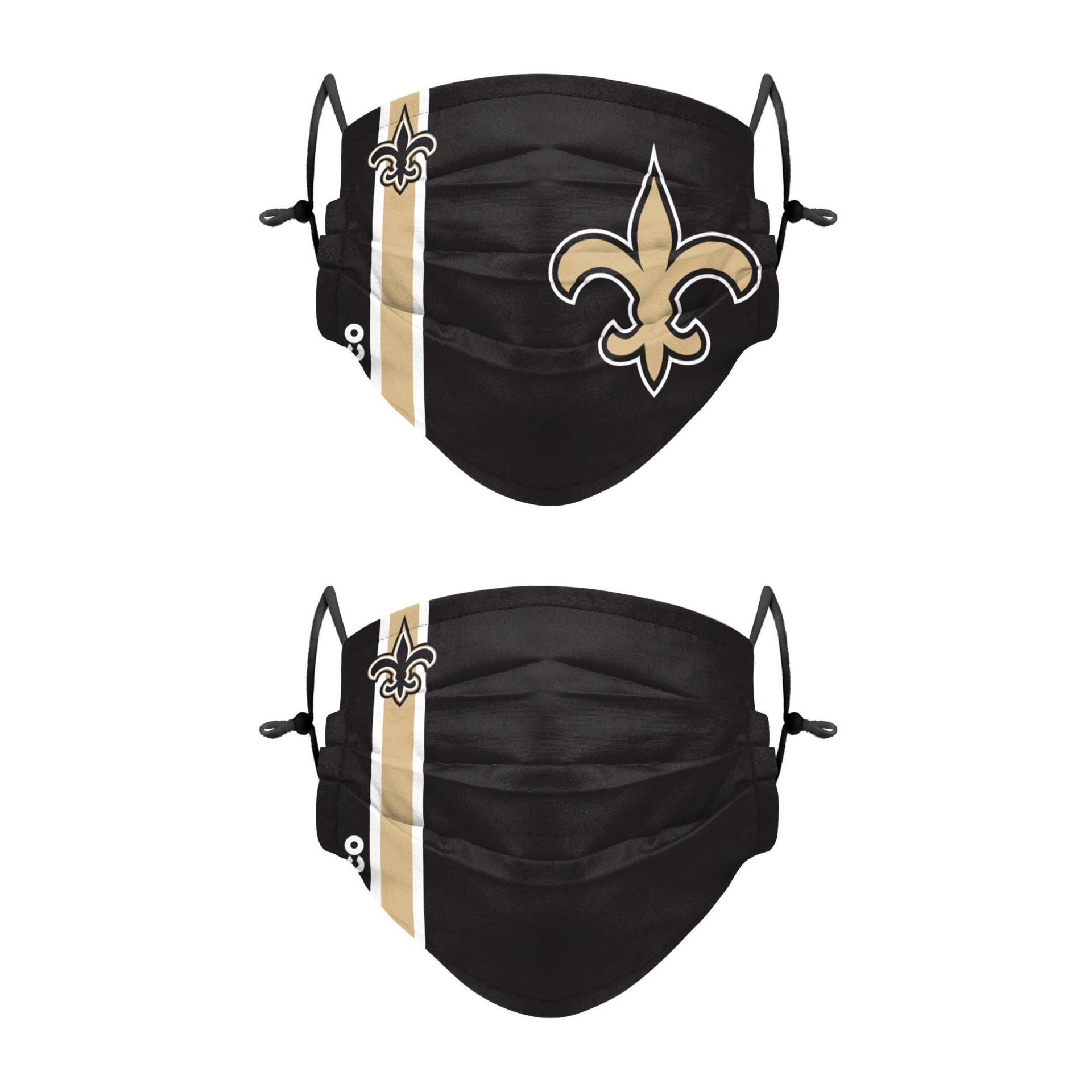 slide 1 of 1, NFL New Orleans Saints Adult Gameday Adjustable Face Covering, 2 ct