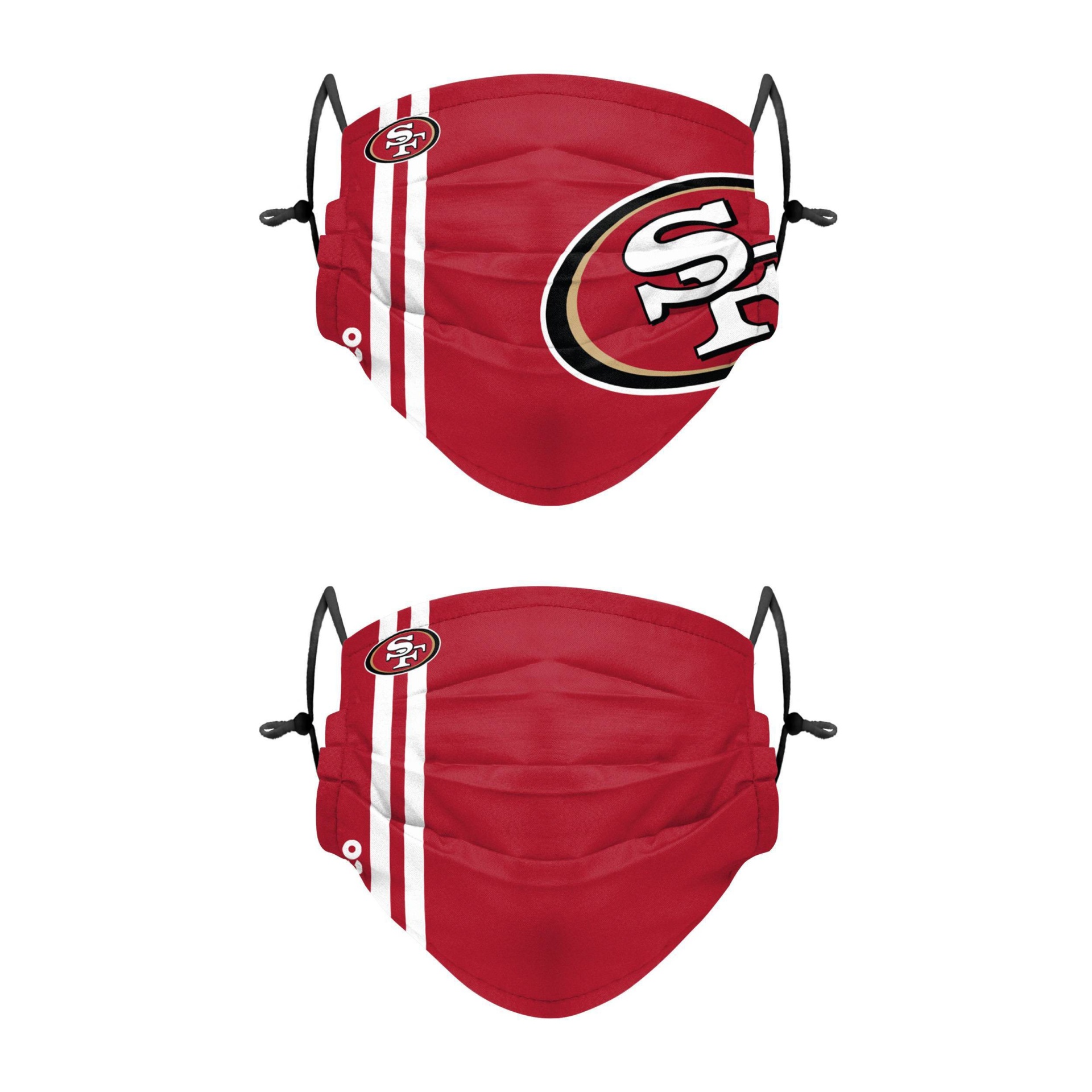 slide 1 of 1, NFL San Francisco 49ers Youth Gameday Adjustable Face Covering, 2 ct