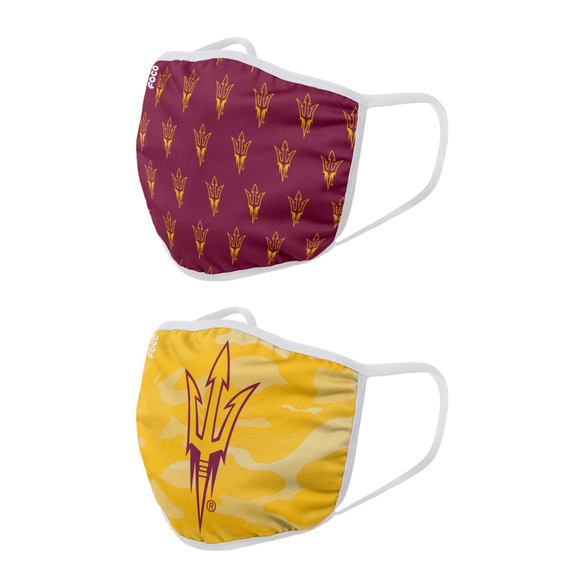 slide 1 of 1, NCAA Arizona State Sun Devils Youth Clutch Printed Face Covering, 2 ct