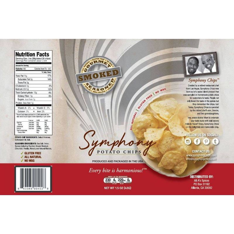 slide 3 of 3, Symphony Chips Symphony Smoked Gourmet seasoned All-Natural Potato Chips - 7oz, 7 oz