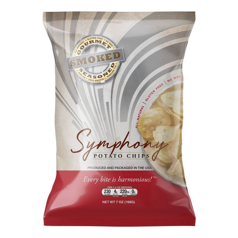 slide 1 of 3, Symphony Chips Symphony Smoked Gourmet seasoned All-Natural Potato Chips - 7oz, 7 oz