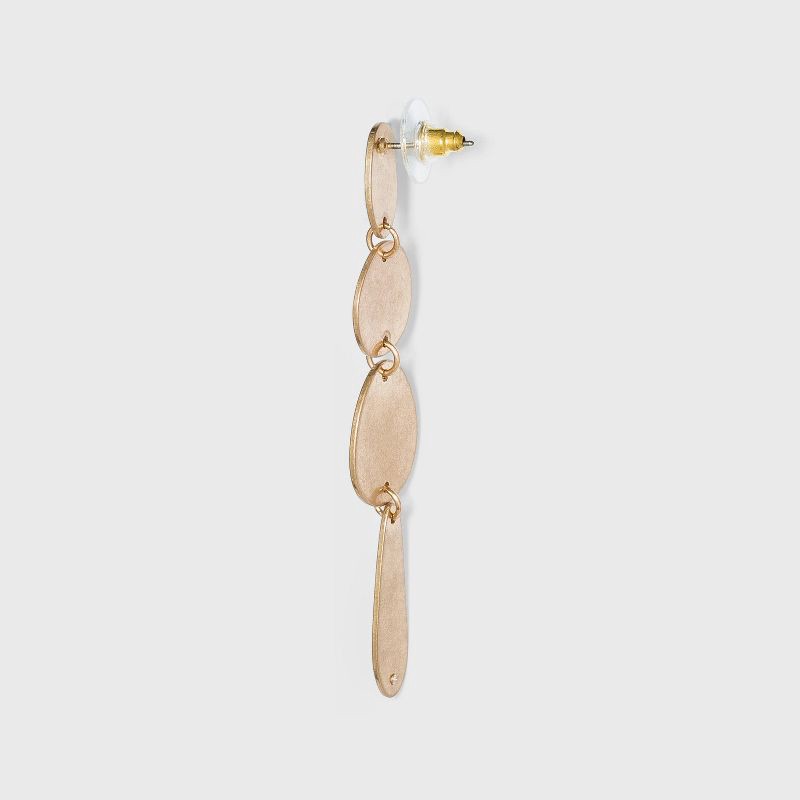 slide 3 of 3, Worn Gold and Brushed Brass Mixed Shape Drop Earrings - Universal Thread™ Gold, 1 ct