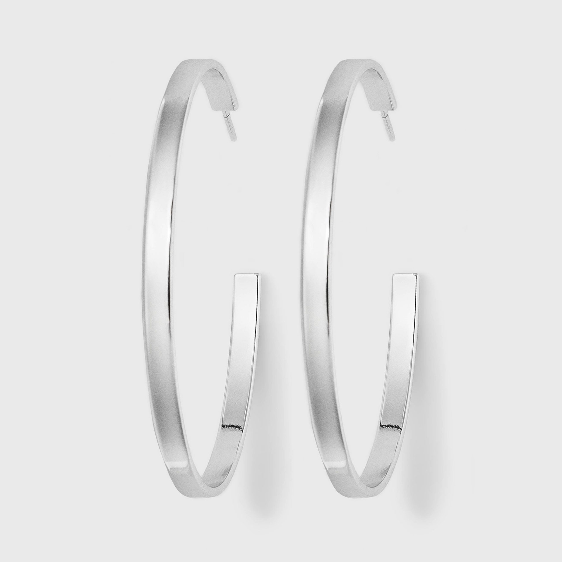 slide 1 of 2, Silver Plated Flat Hoop Earrings - A New Day Silver, 1 ct