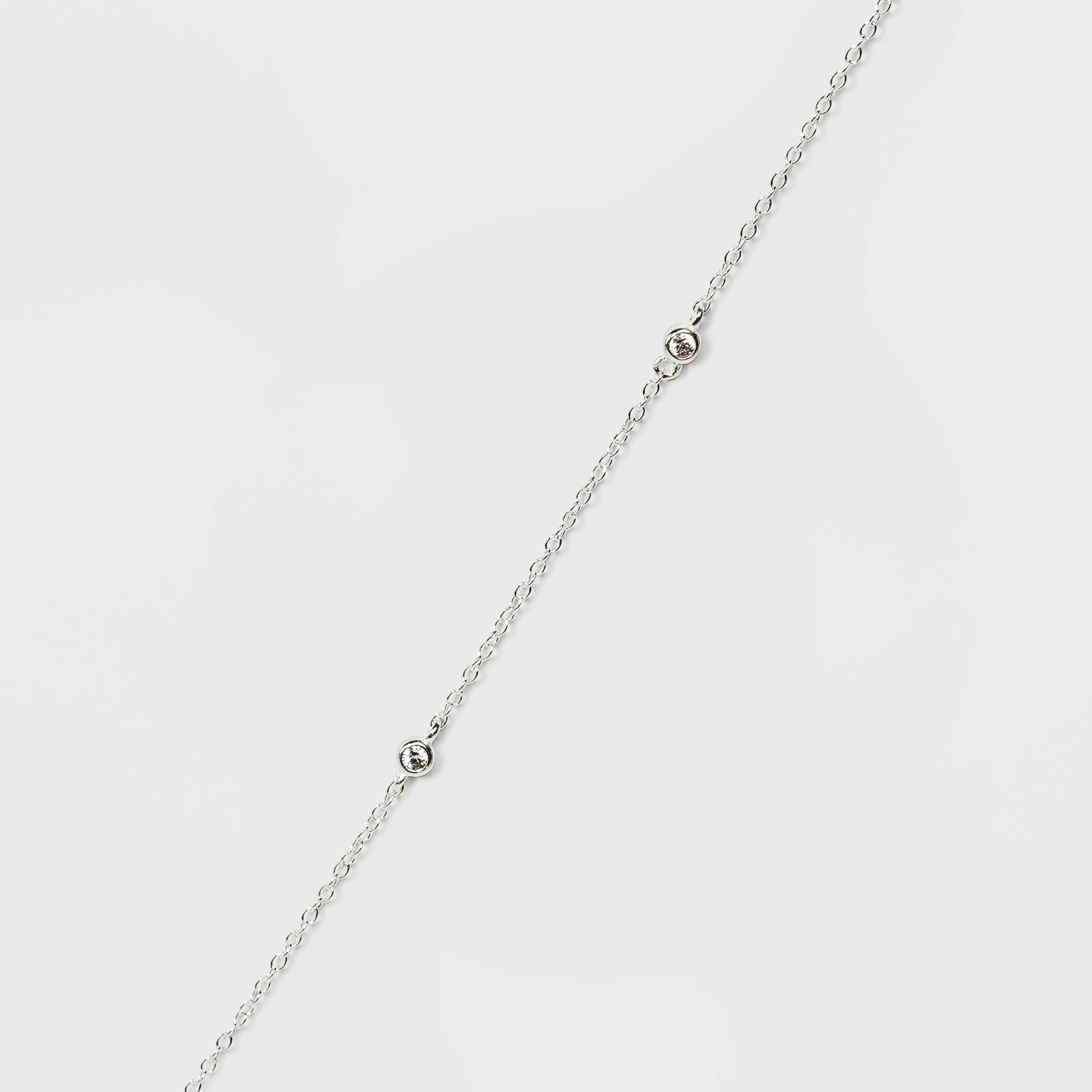 slide 1 of 2, Sterling Silver Stationed Cubic Zirconia Anklet - A New Day Silver, 1 ct
