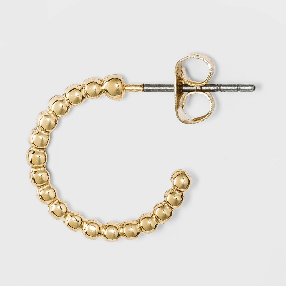 slide 2 of 2, Gem and Ridged Hoop Earring Set 3pc - A New Day Gold, 3 ct