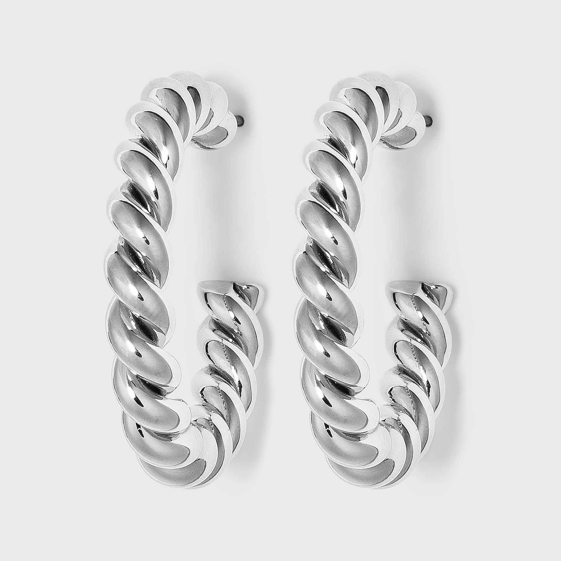 slide 1 of 2, Medium Textured Hoop Earrings - A New Day Silver, 1 ct