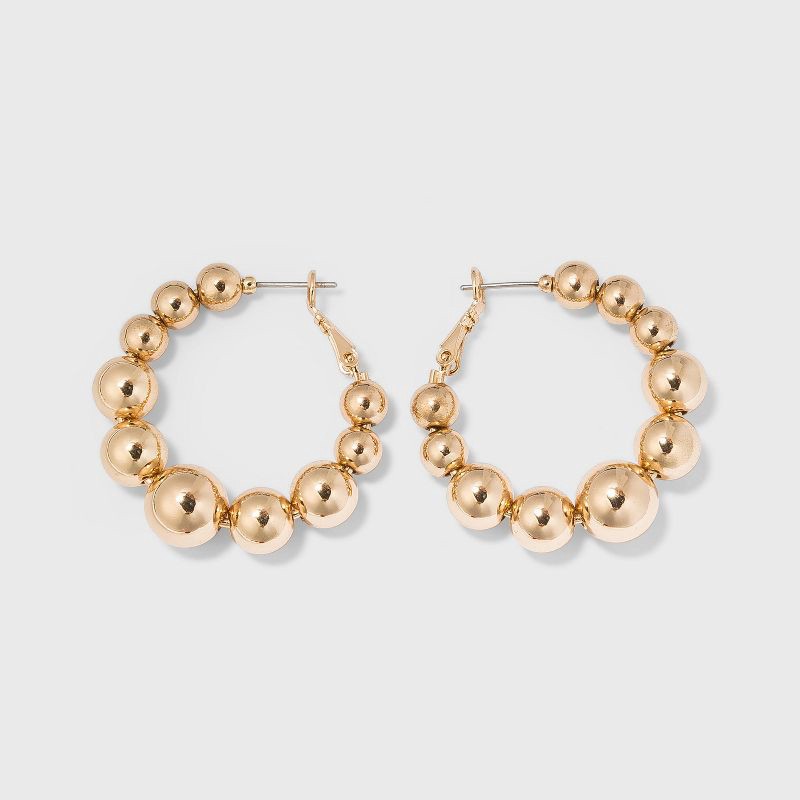 Ball Hoop Earrings - A New Day™ Gold 1 ct | Shipt