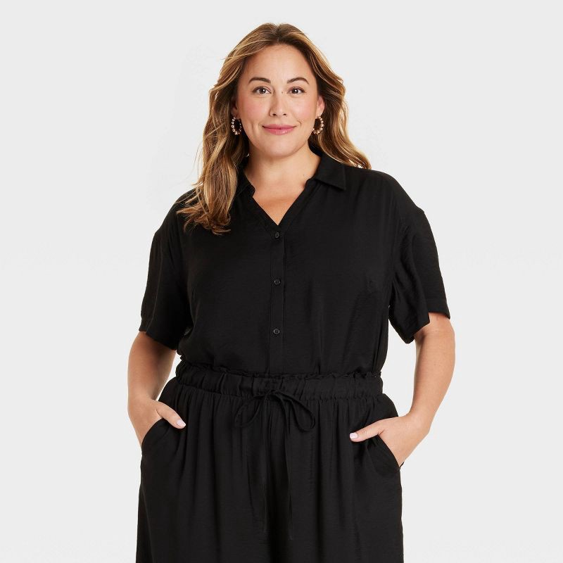 slide 6 of 6, Ball Hoop Earrings - A New Day™ Gold: Nickel-Free Metal, Post Closure, 1.4" Length, 1 ct