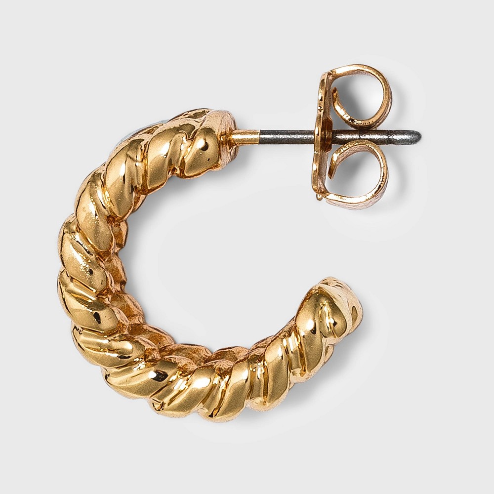 slide 3 of 3, Small Textured Hoop Earrings - A New Day Gold, 1 ct