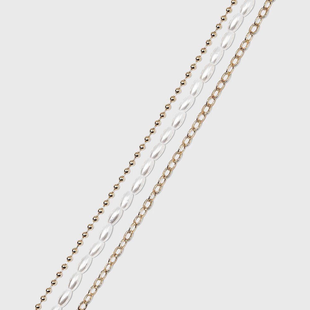 slide 2 of 2, Pearl Anklet Set 3pc - A New Day Gold, 3 ct