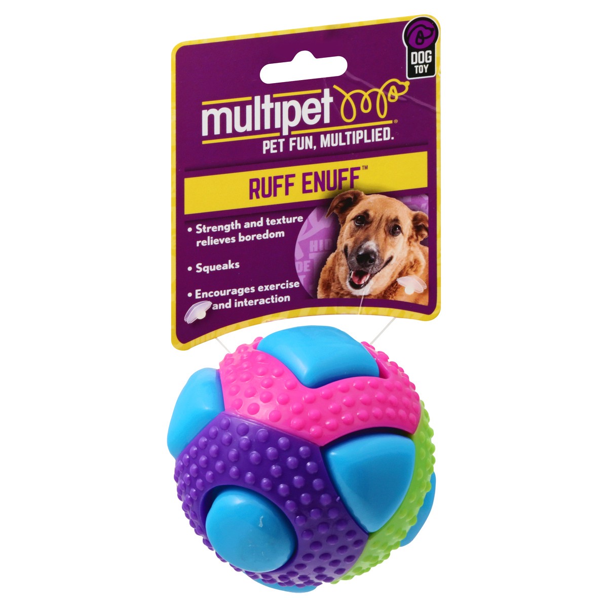 slide 2 of 9, MultiPet Ruff Enuff Theo Squeaker Ball Dog Toy 1 ea, 3 in