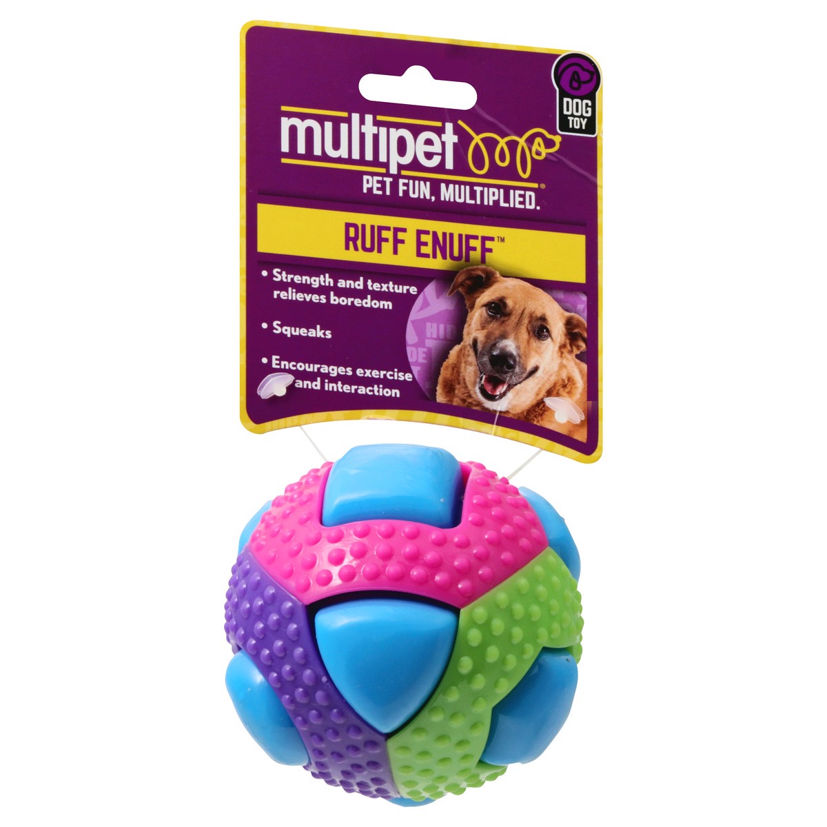 slide 3 of 9, MultiPet Ruff Enuff Theo Squeaker Ball Dog Toy 1 ea, 3 in