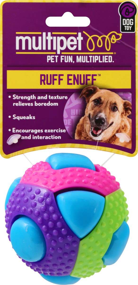 slide 6 of 9, MultiPet Ruff Enuff Theo Squeaker Ball Dog Toy 1 ea, 3 in