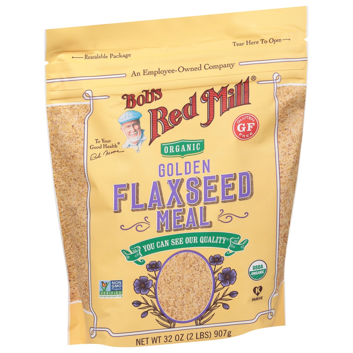 slide 2 of 9, Bob's Red Mill Golden Organic Flaxseed Meal, 32 oz