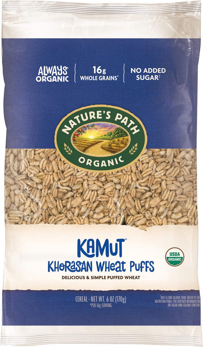 slide 1 of 6, Nature's Path Organic Kamut Khorasan Wheat Puffs Cereal 6 oz Bag, 6 oz