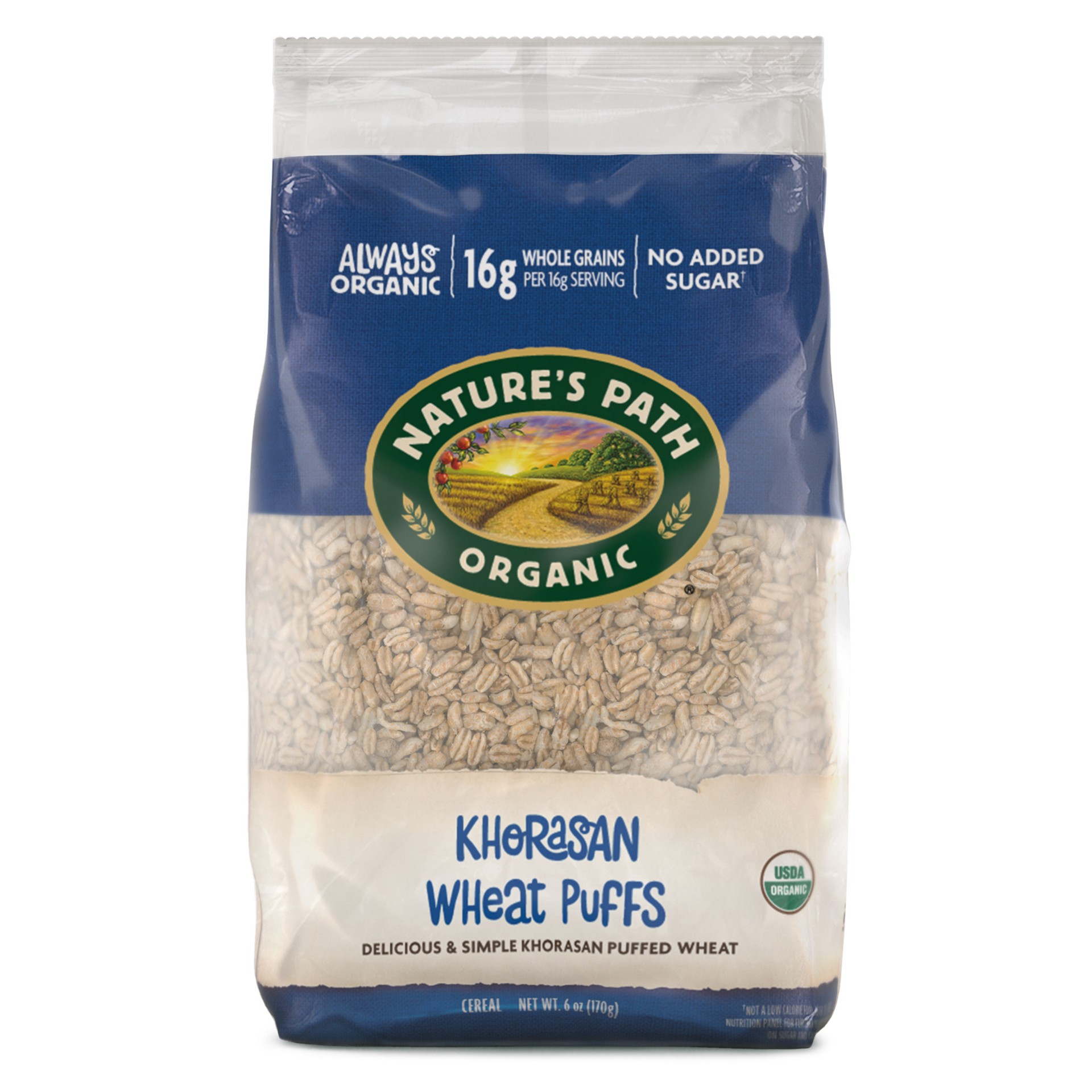 slide 1 of 6, Nature's Path Organic Puffed Khorasan Cold Cereal 6oz EcoPac Bag, 6 oz