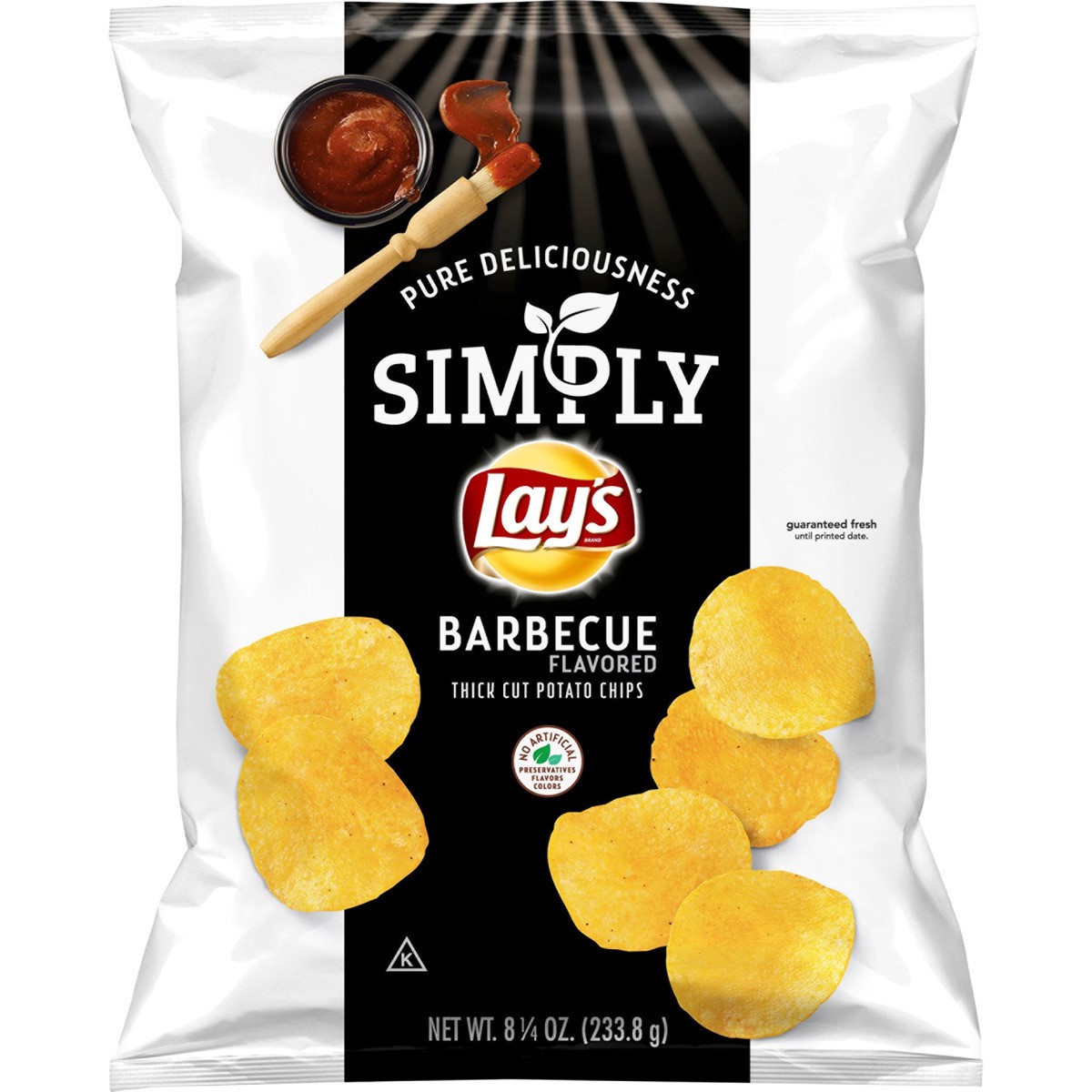 slide 1 of 5, Lay's Simply Thick Cut Barbecue Flavored Potato Chips 8.25 oz, 8.25 oz