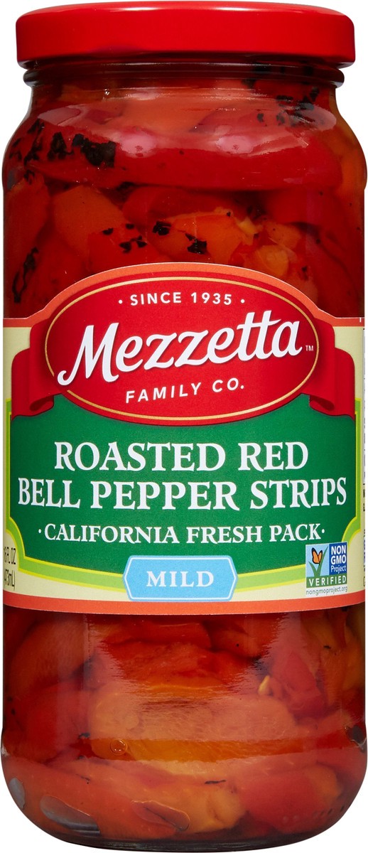 slide 4 of 7, Mezzetta Roasted Red Bell Pepper Strips CA, 16 fl oz, 16 fl oz