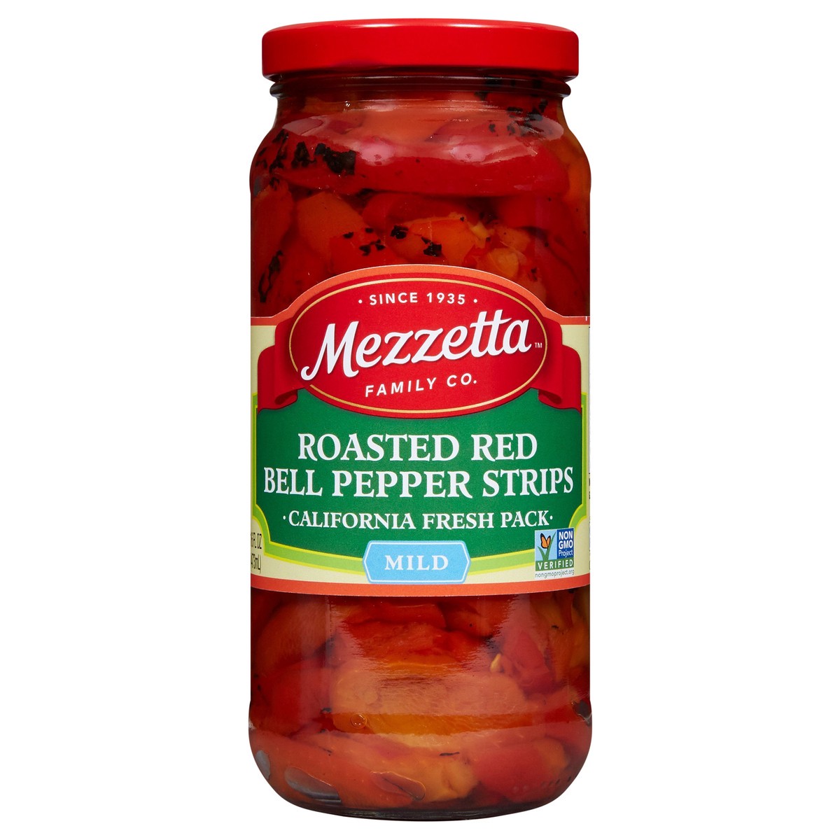 slide 1 of 7, Mezzetta Roasted Red Bell Pepper Strips CA, 16 fl oz, 16 fl oz
