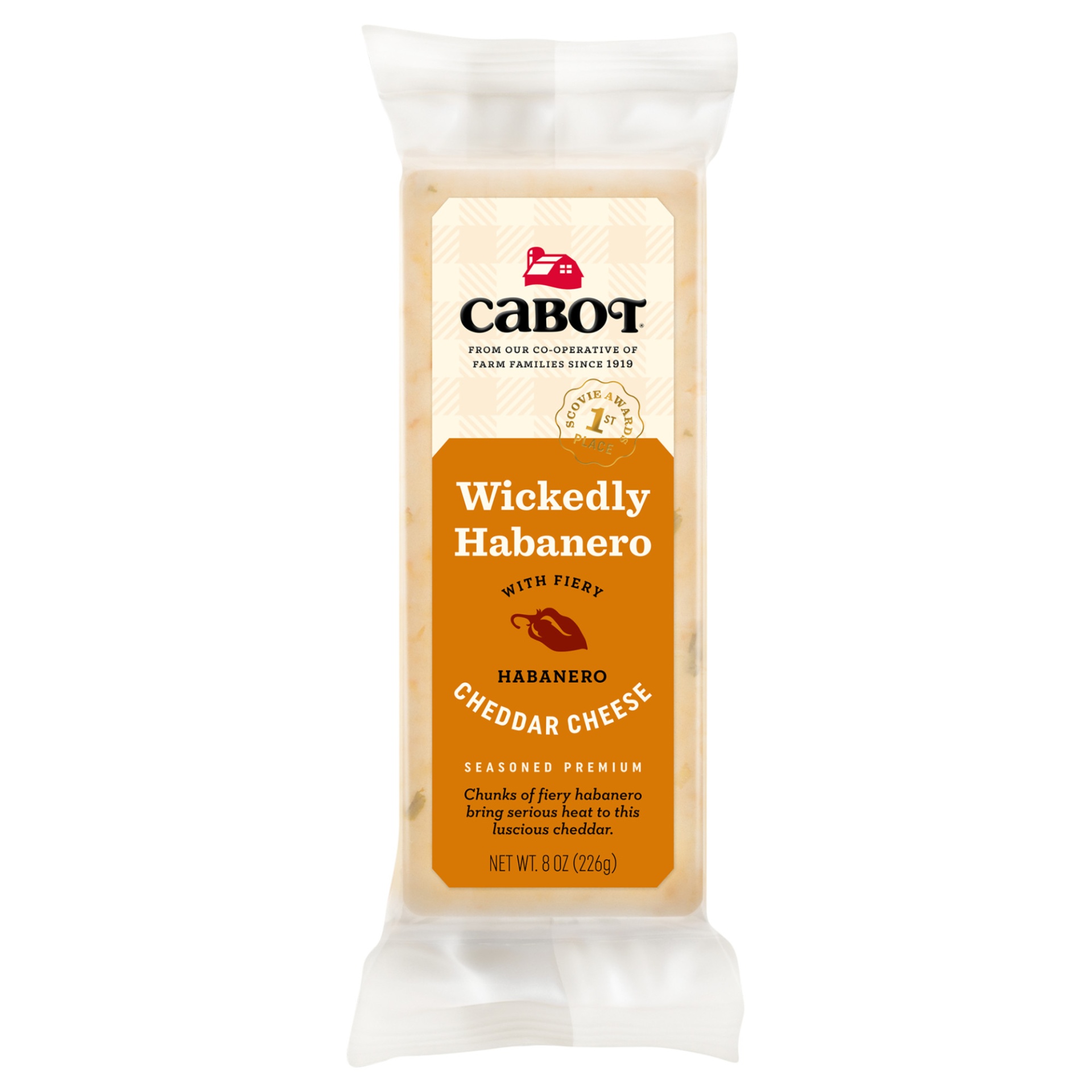 slide 1 of 3, Cabot Wickedly Habanero Cheddar Cheese, 8 oz