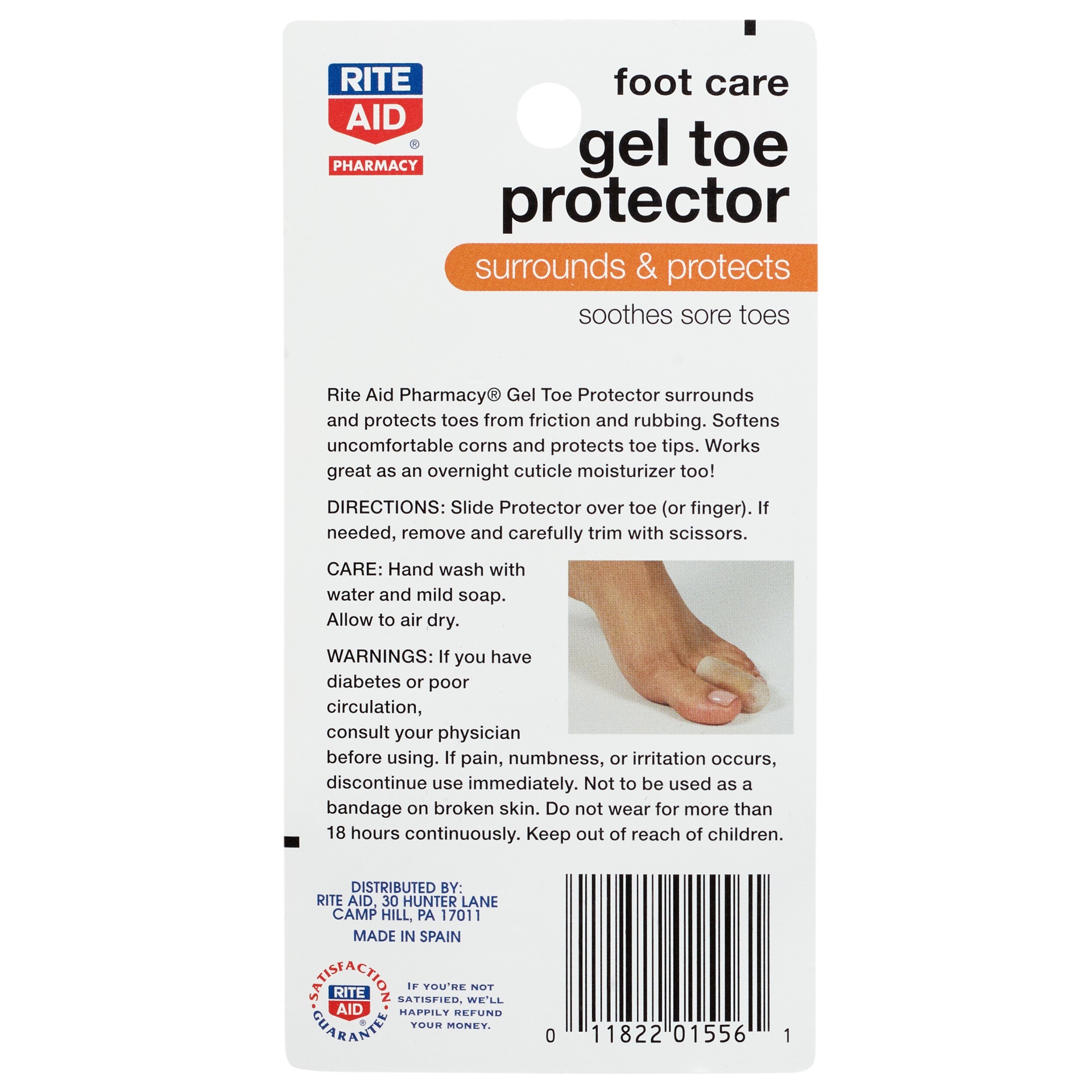 slide 2 of 2, Rite Aid Foot Care Gel Toe Protector, 1 ct