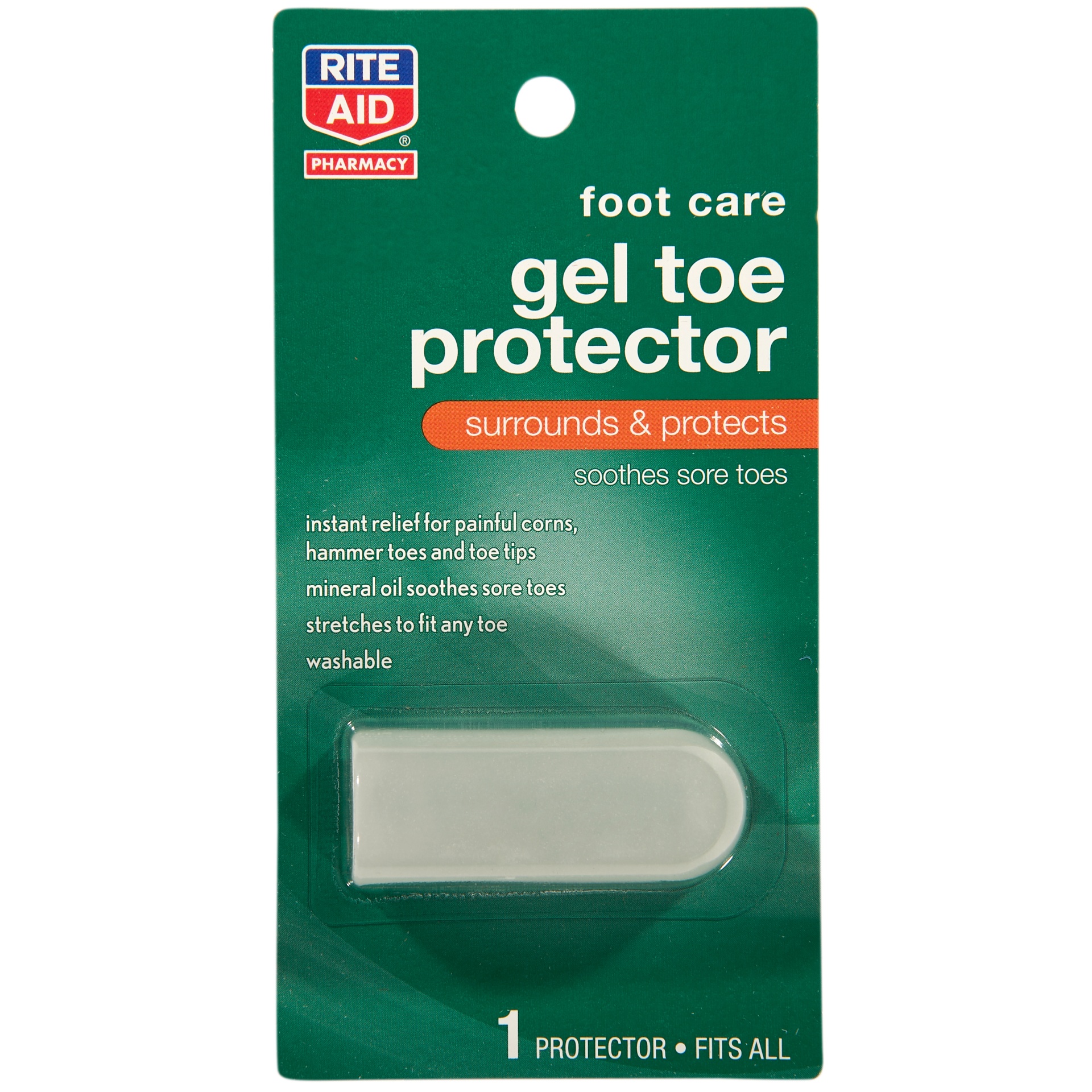 slide 1 of 2, Rite Aid Foot Care Gel Toe Protector, 1 ct