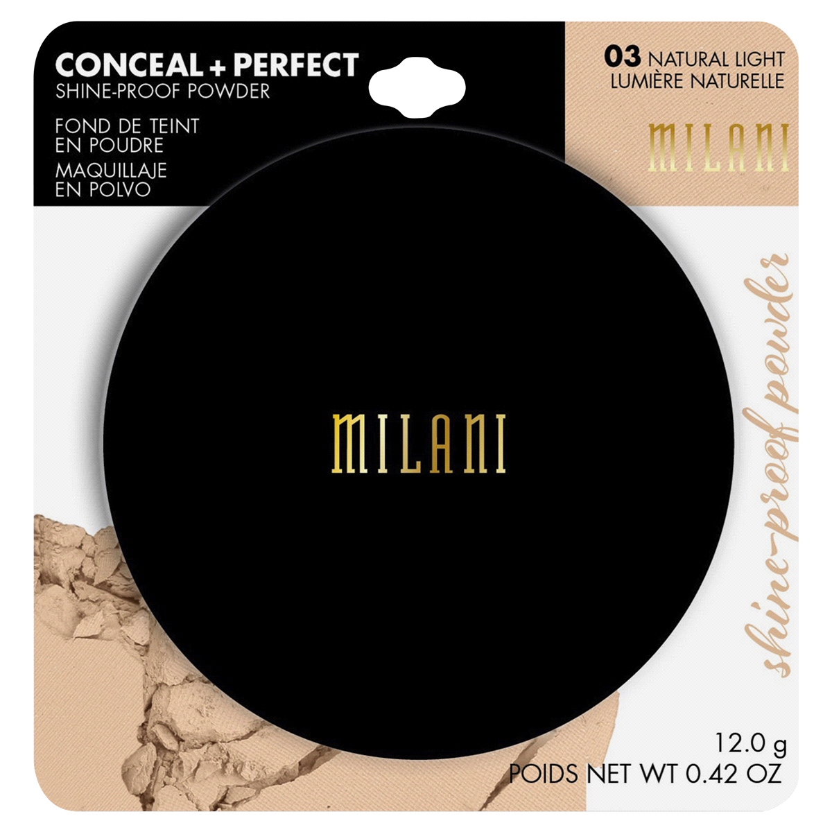 slide 1 of 1, Milani Conceal+Perfect Shine-Proof Powder Natural Light, 0.42 oz