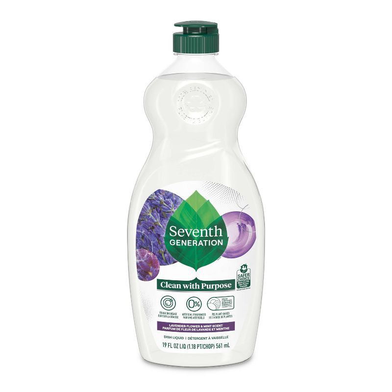 slide 2 of 10, Seventh Generation Lavender & Mint Dish Liquid Soap - 19 fl oz, 19 fl oz
