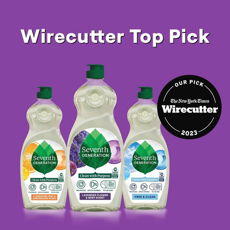 slide 5 of 10, Seventh Generation Lavender & Mint Dish Liquid Soap - 19 fl oz, 19 fl oz