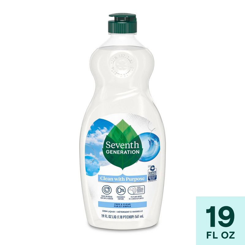 slide 1 of 11, Seventh Generation Free & Clear Liquid Dish Soap - 19 fl oz, 19 fl oz